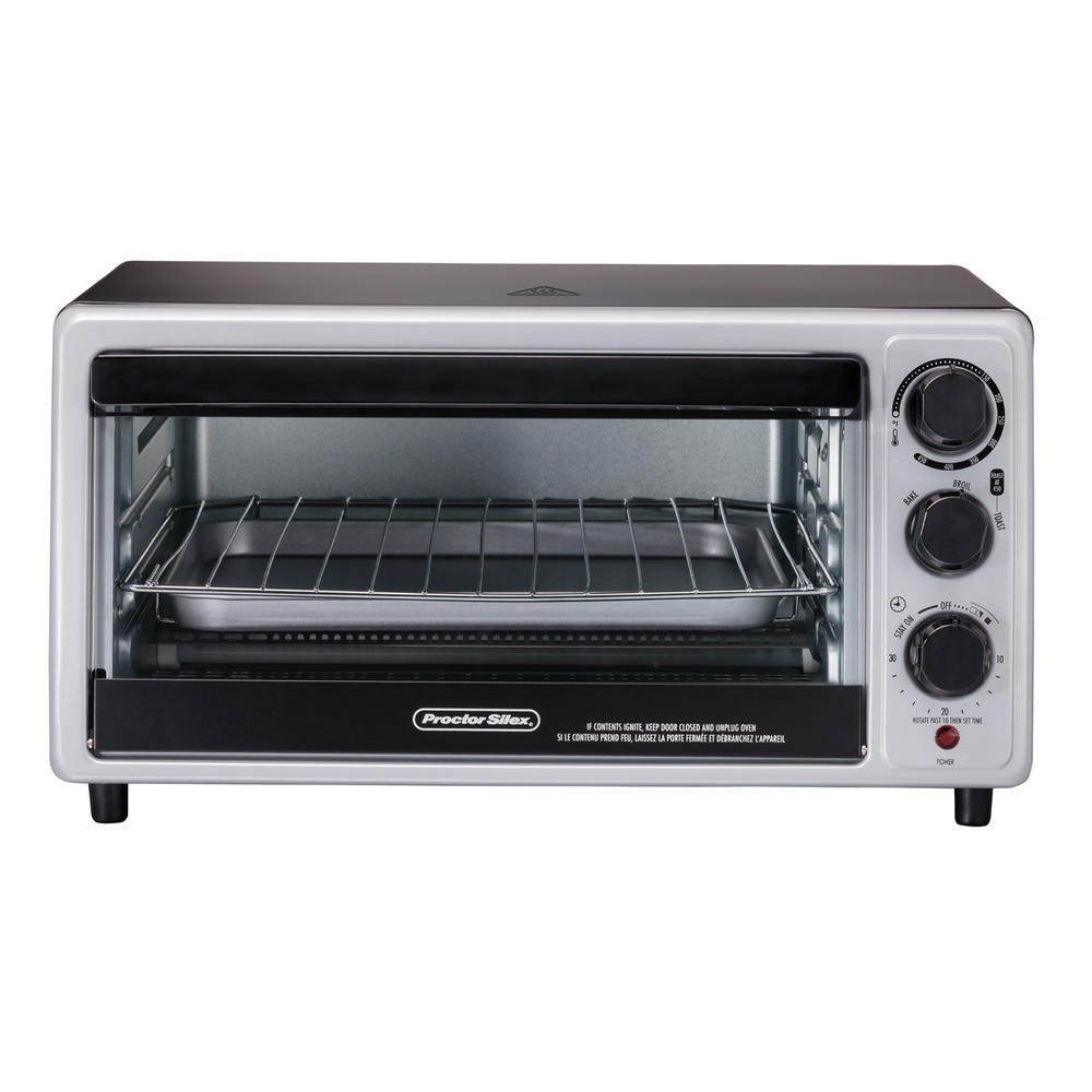 Proctor Silex 31122PS 4 Slice Toaster Oven Chrome & Black DNI Trinidad