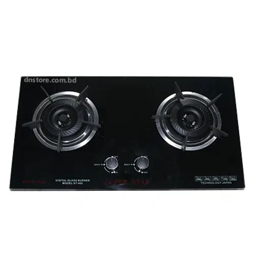 Super Star Gas Stove 2 Burner Glass Gas Stove DN STORE