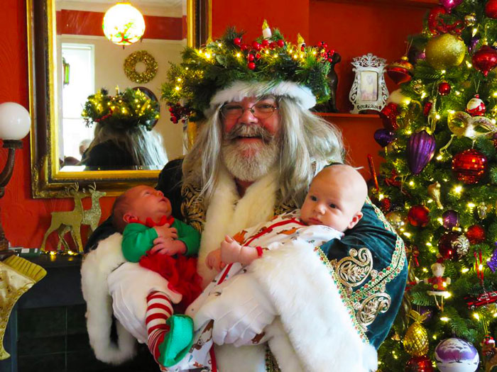 Traditional Green Santa Book Father Christmas UK