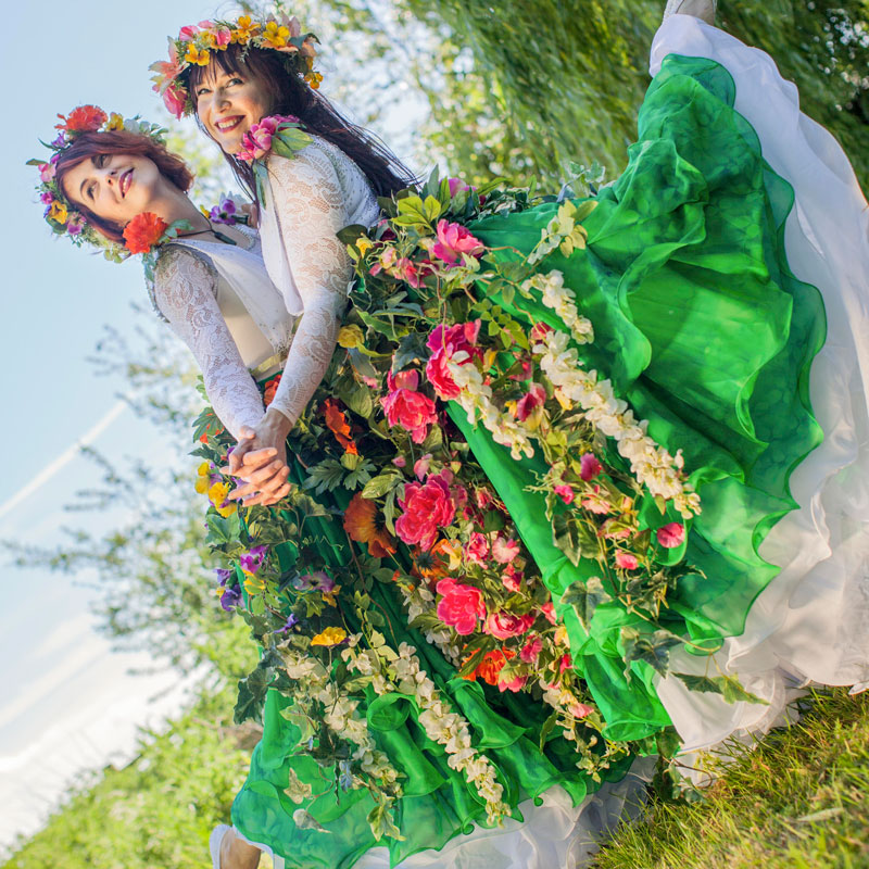 Book Flower Fan Dancers Summer Themed Entertainment Scarlett