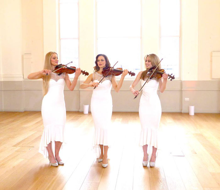 All Female Violin Trio Electric Strings Scarlett entertainment UK