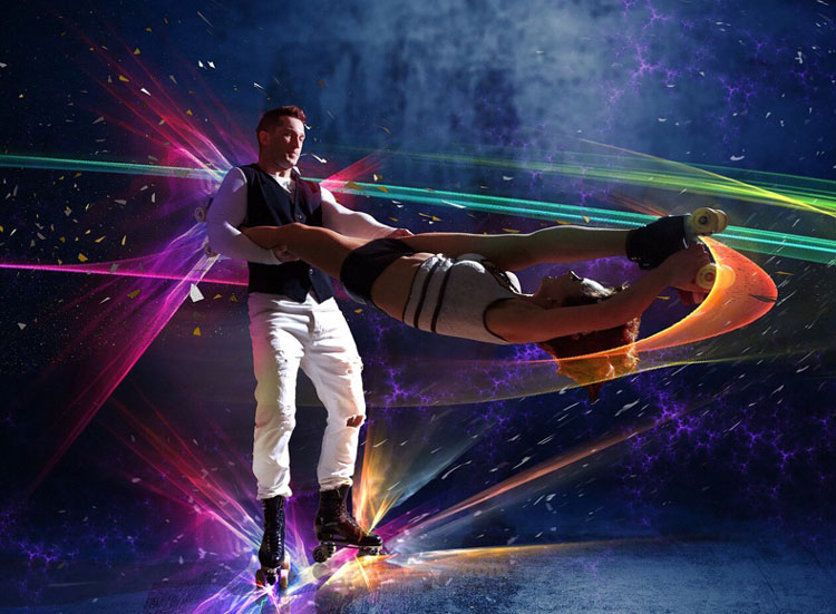 Book Dubai Roller Skating Duo Stunt Show Scarlett Entertainment