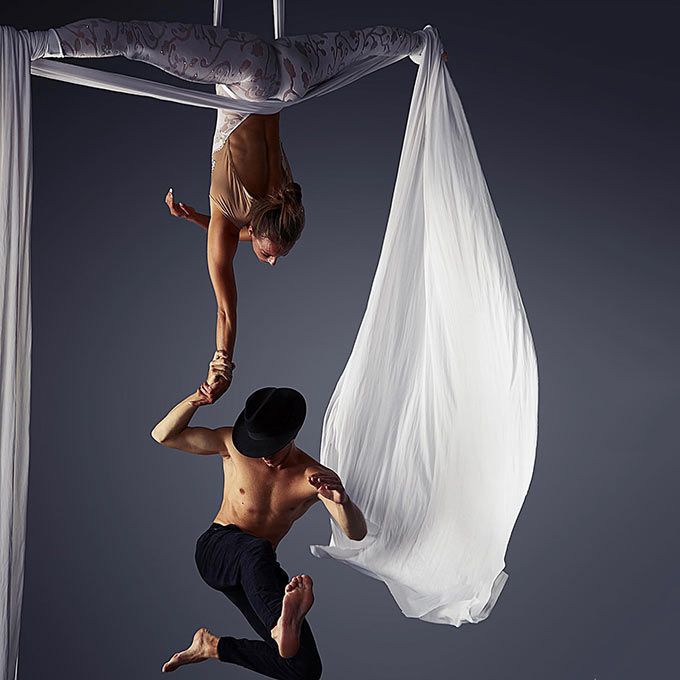 Hire our Aerial Silk & Dance Duo Scarlett Entertainment