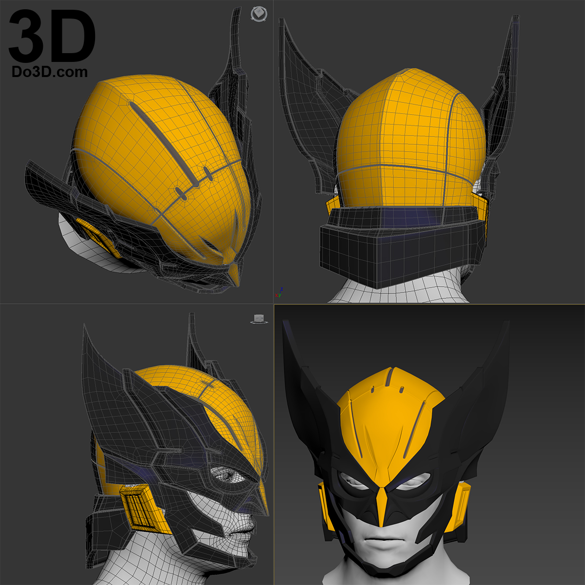 3D Printable Model XMen Wolverine Variant Play Arts Kai Logan Helmet