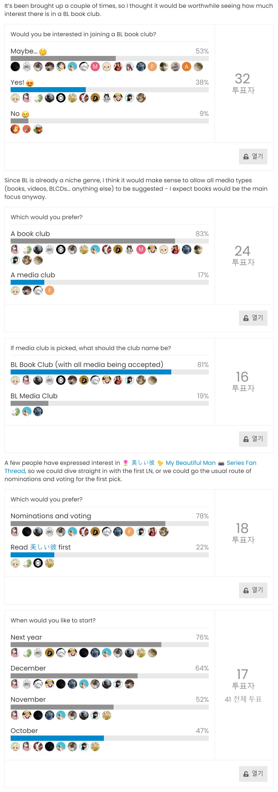 👨‍ ️‍👨 BL Book Club 🎓 BL University 📚 TIEBREAKER VOTING Book Clubs