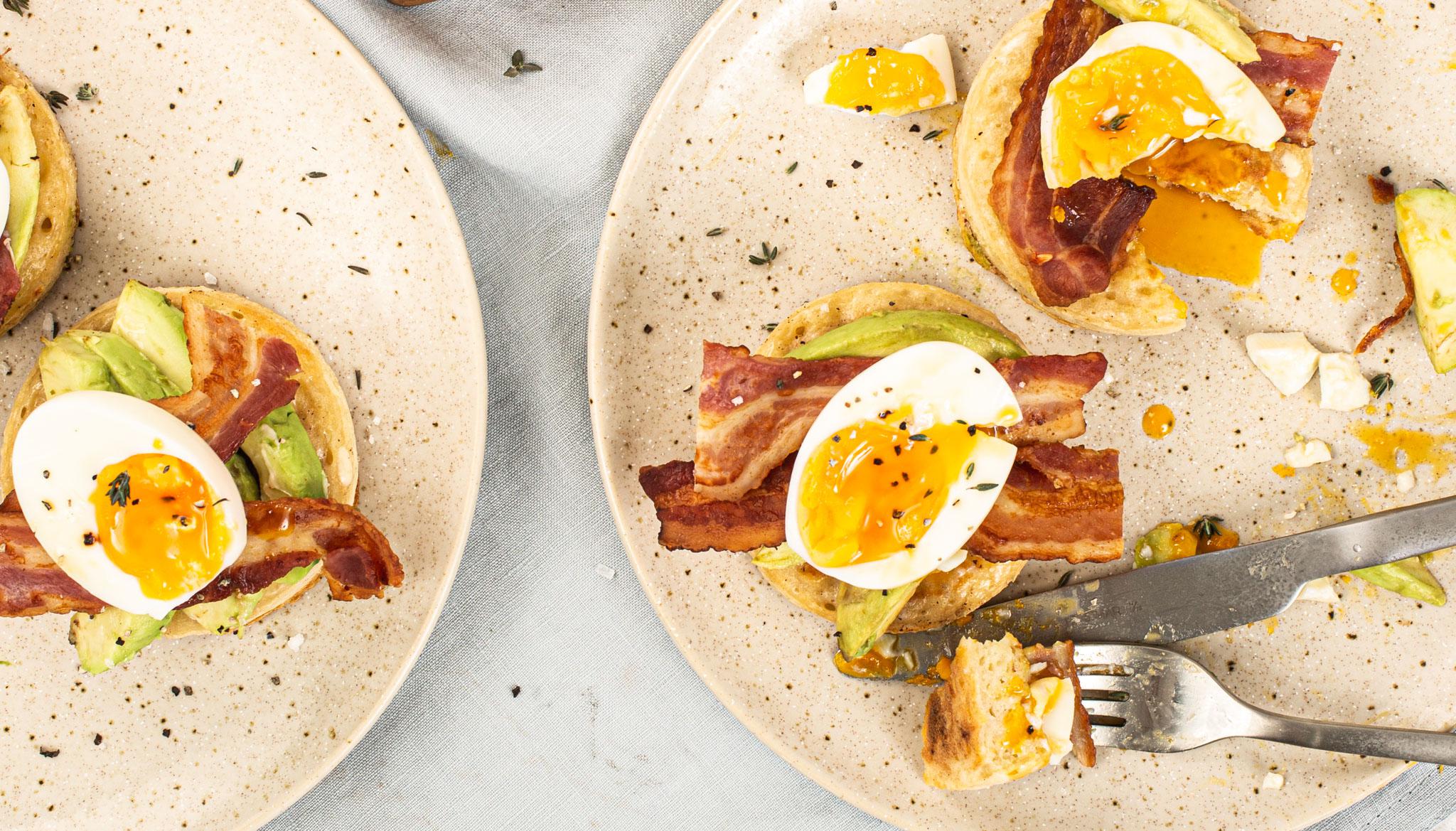 Brunch Crumpets with Avocado and Bacon Kenwood Recipes