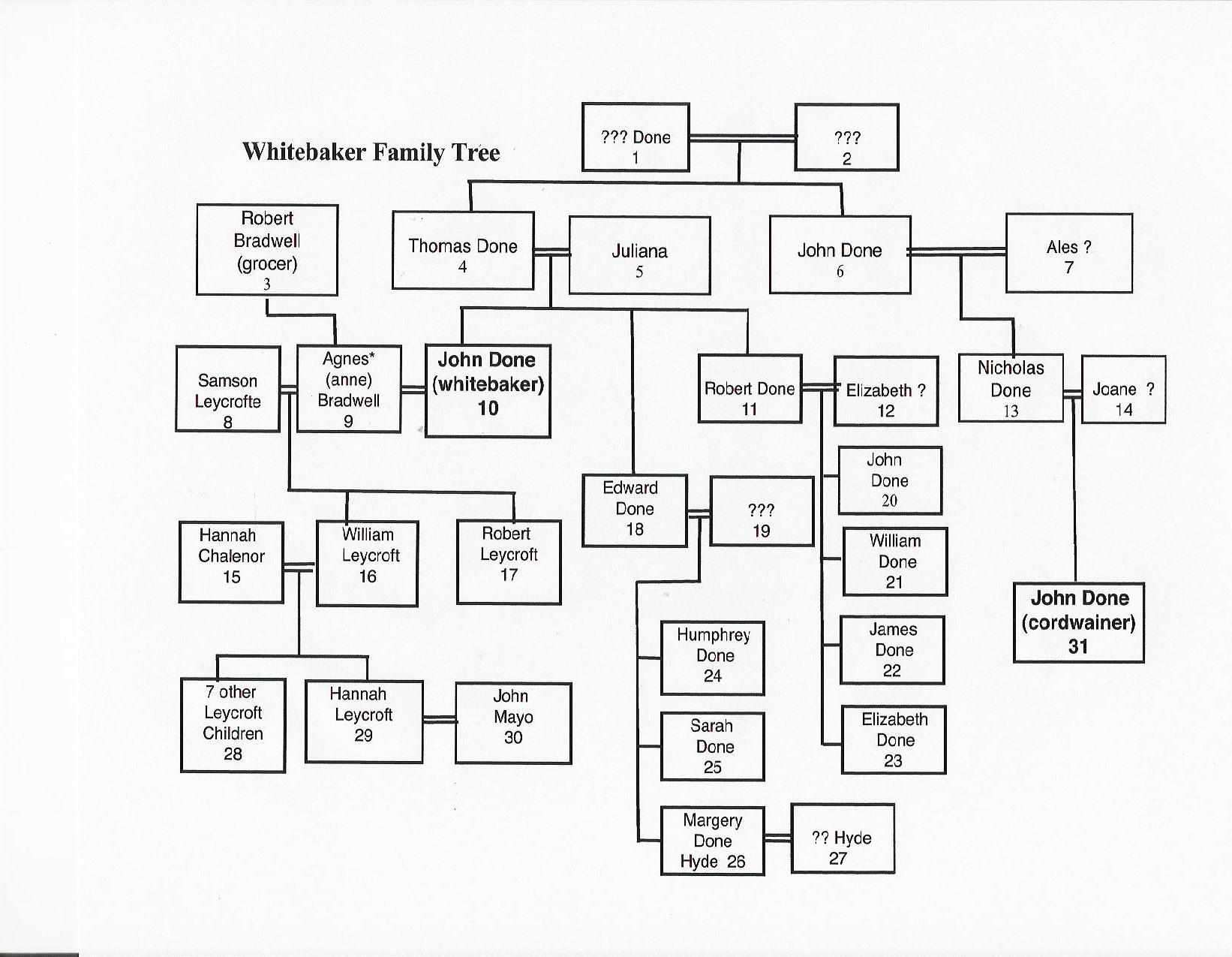 Whitebaker Family Tree