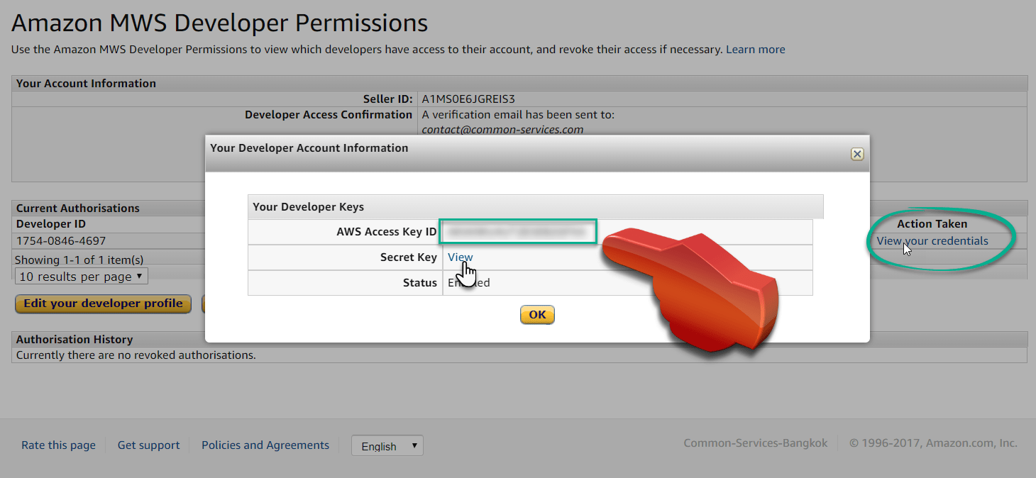 Configure Amazon keys Module Amazon Marketplace