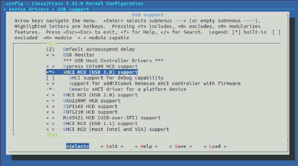 Kernel Menu Configuration