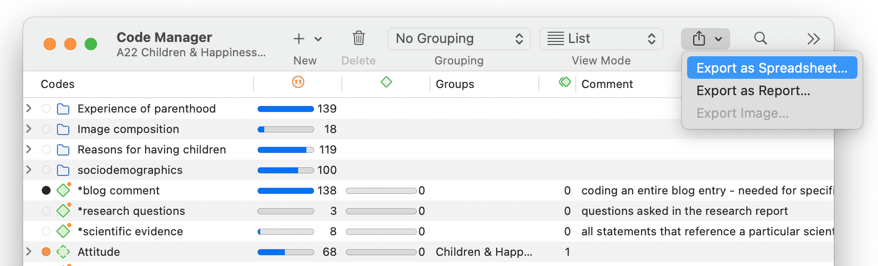 Creating a Code Book ATLAS.ti 22 Mac User Manual
