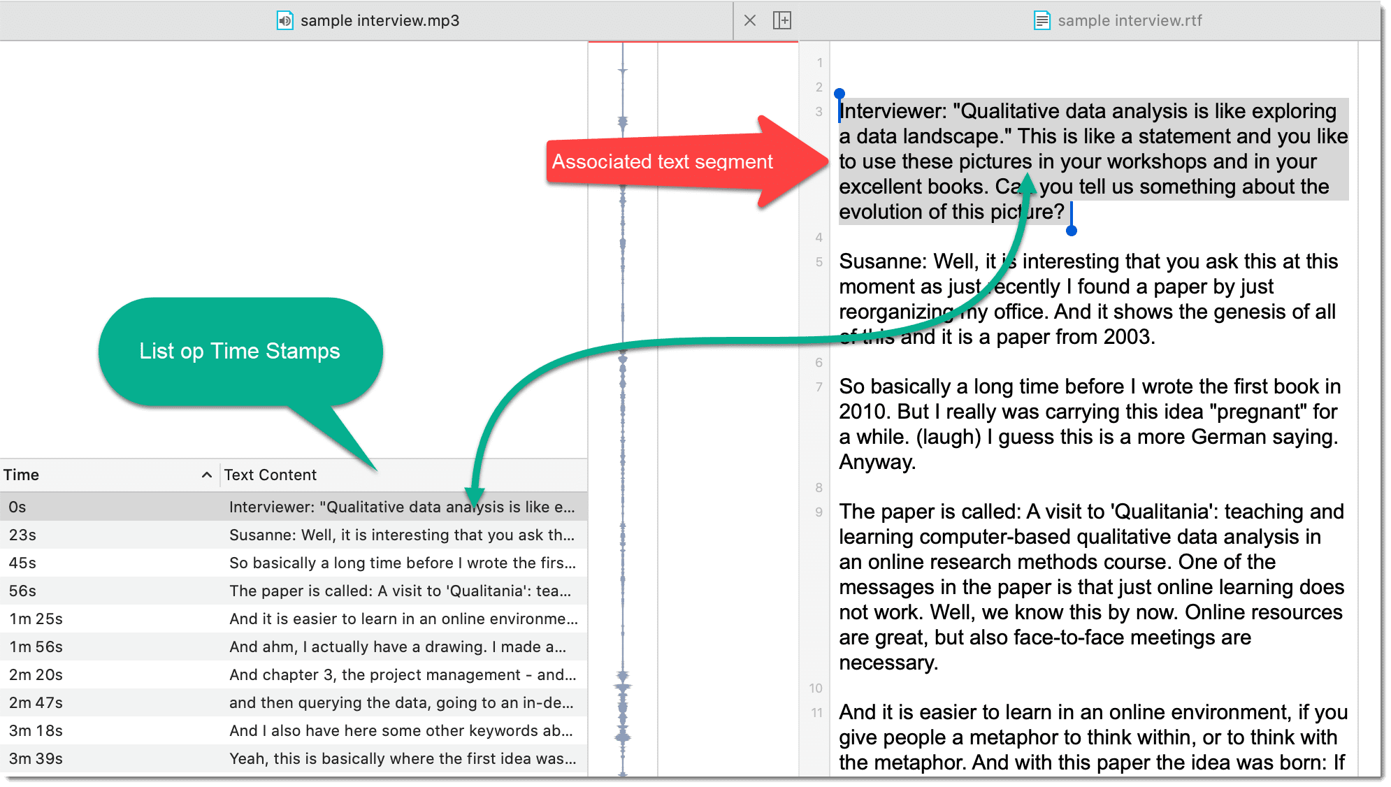 Importing Transcripts in RTF or Word format ATLAS.ti 9 Mac User Manual