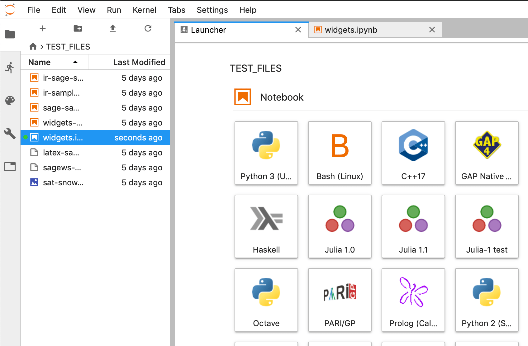 Jupyter Kernel Selection — CoCalc Manual documentation