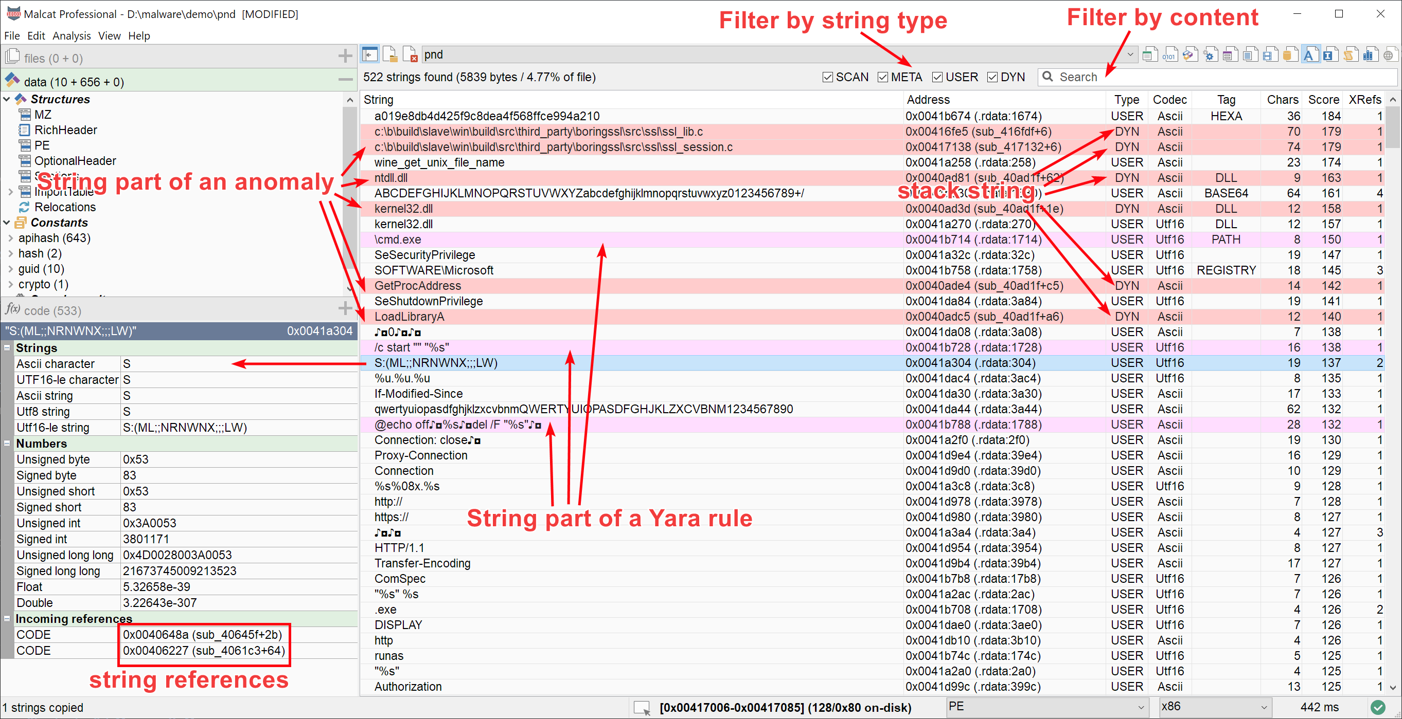 Strings list — Malcat 0.9 documentation