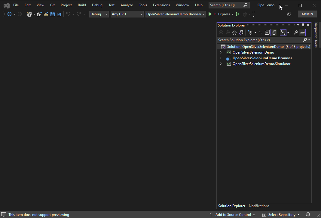Automated Tests on OpenSilver with Selenium