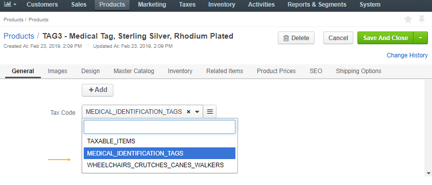 Product Tax Codes OroCRM and OroPlatform Documentation