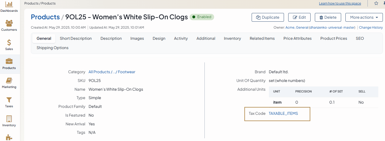 Manage Product Tax Codes in the BackOffice OroCRM and OroPlatform Documentation
