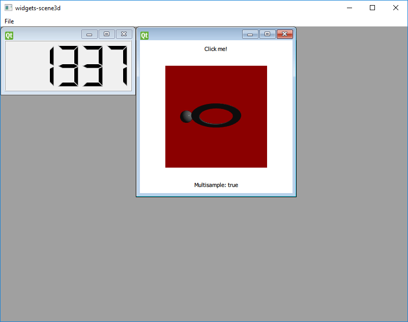 Qt 3D Scene3D QML with Widgets Example Qt 3D 5.15.17