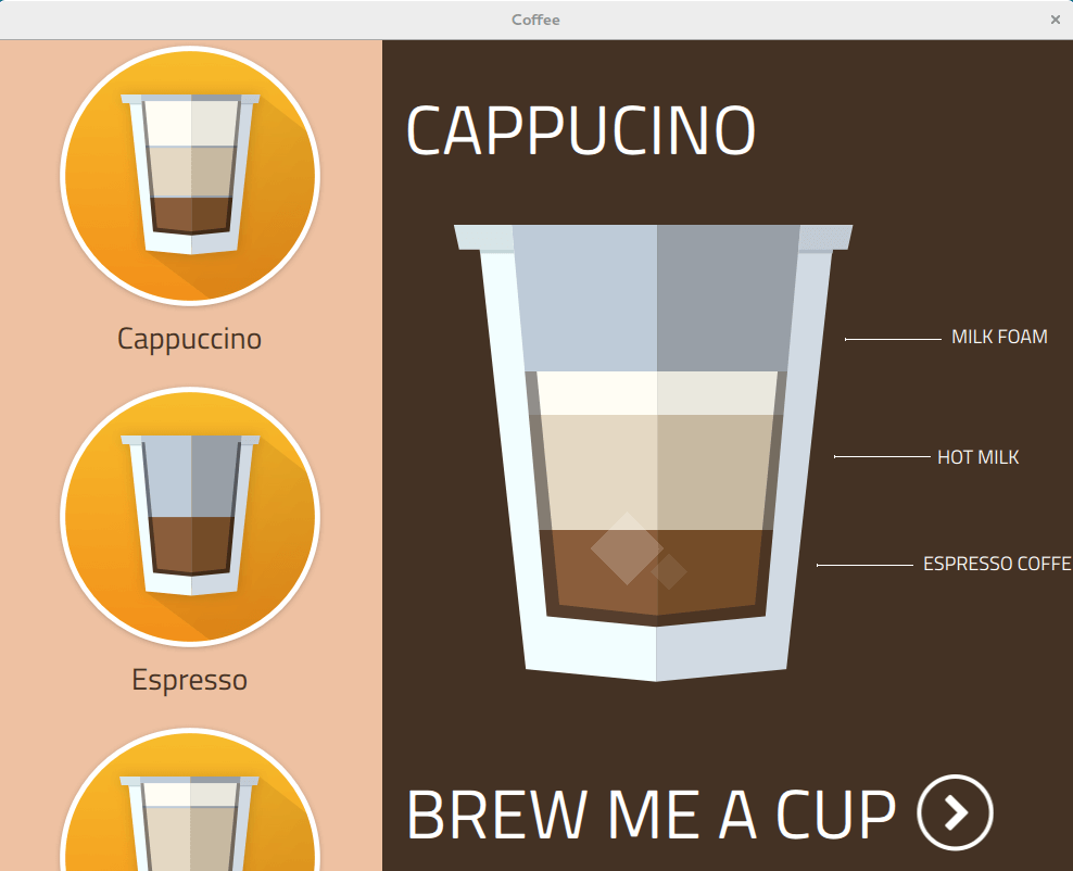 Coffee Machine Example Qt 6.2
