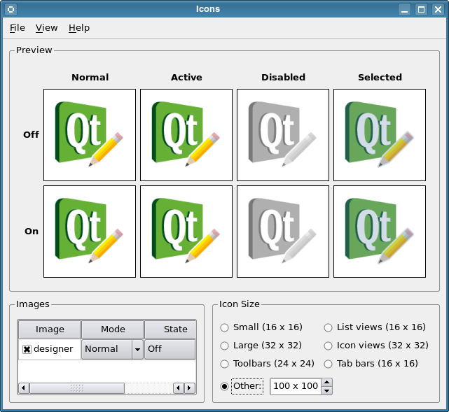 Icons Example Qt Widgets 6.2.13