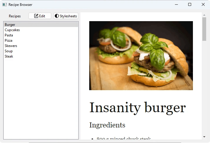 Recipe Browser Qt Engine 6.5.3