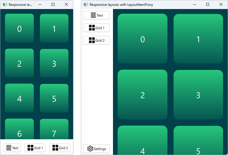 Qt Quick Layouts Responsive Layout Example Qt Quick 6.7.1