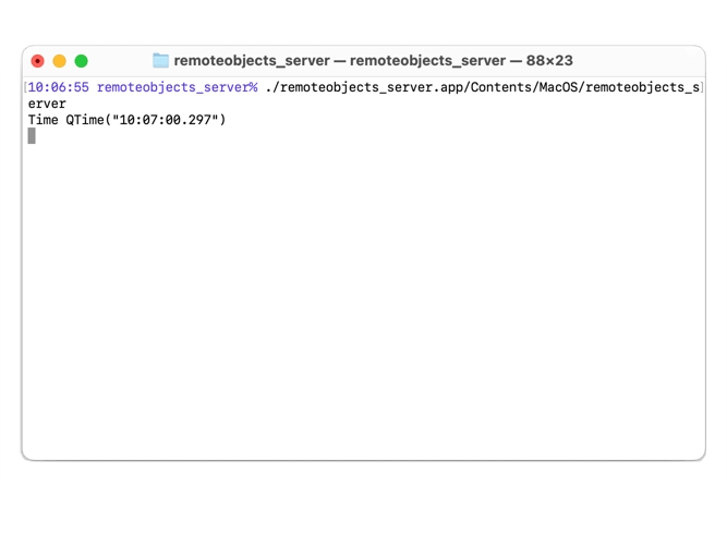 Time Server Application Qt Remote Objects 6.7.2