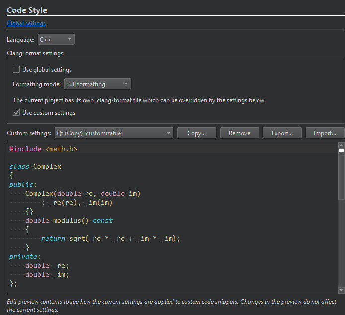 Specify code style Qt Creator Documentation(04)