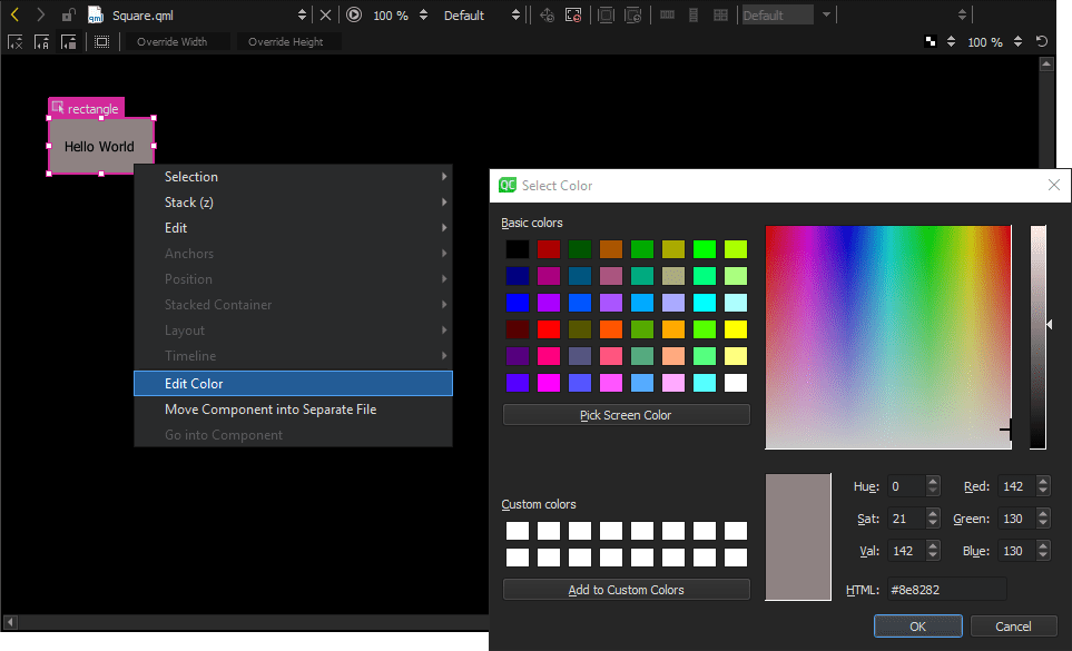 Specifying Component Properties Qt Design Studio Documentation 4.6