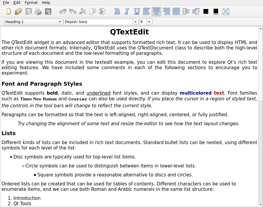 TextEdit Example — Qt for Python