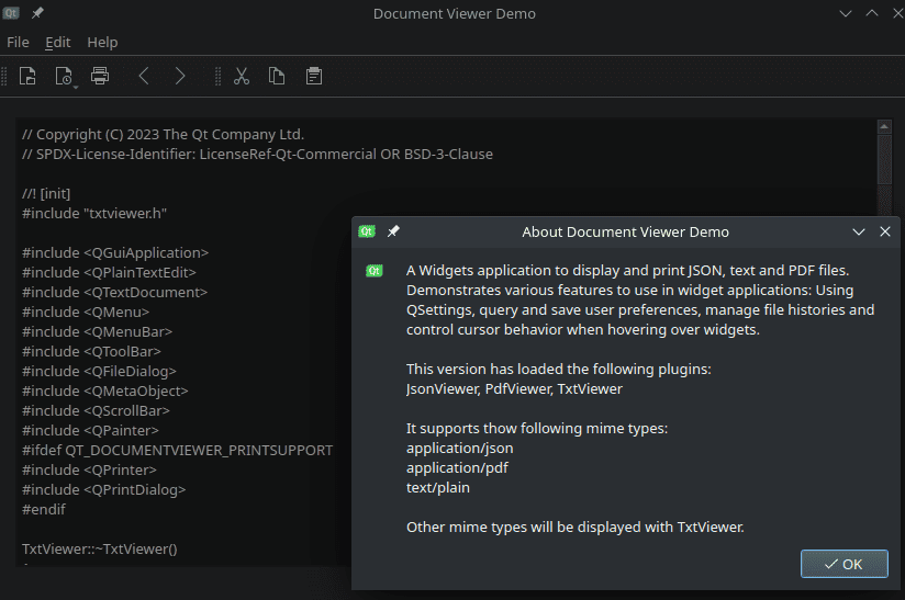Document Viewer Example Qt for Python