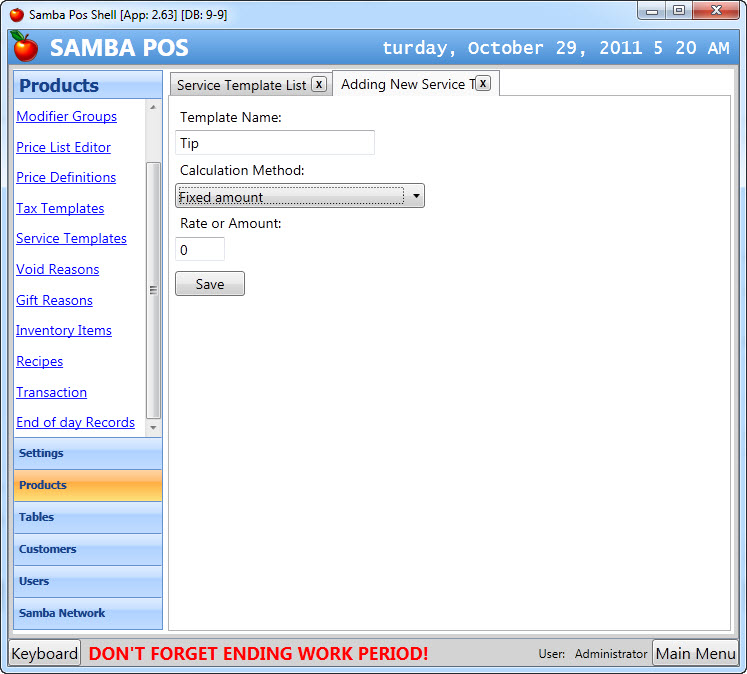 How to Track and Change Tip Amount [SambaPOS]