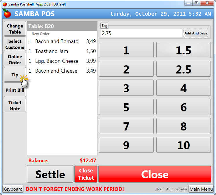 How to Track and Change Tip Amount [SambaPOS]