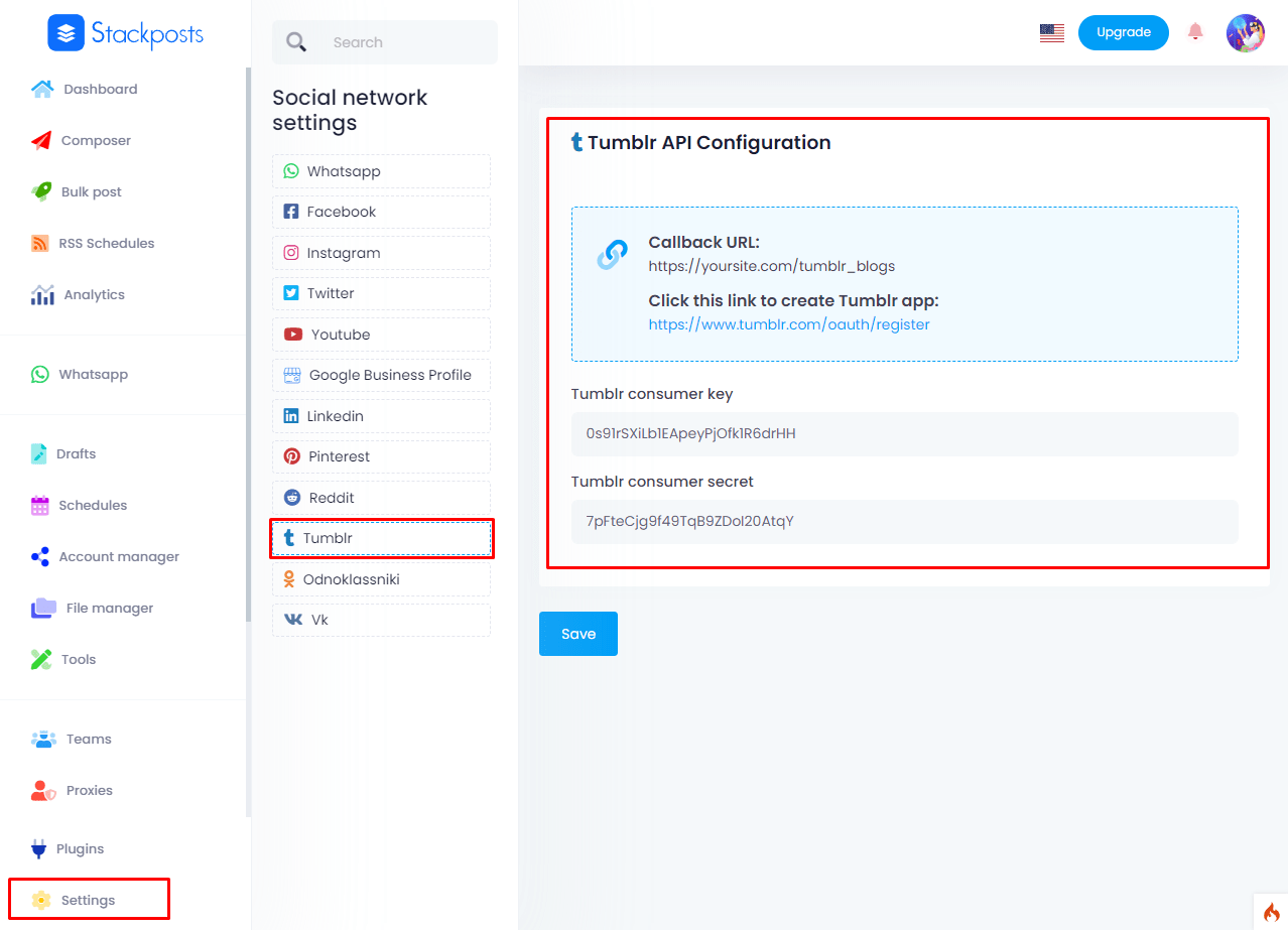 Tumblr API Stackposts Documentation