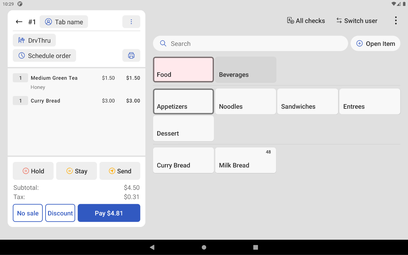 KDS workflow using grid view Platform guide
