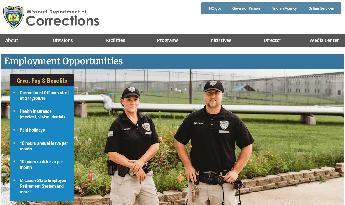 Job Alerts Missouri State Department of Corrections