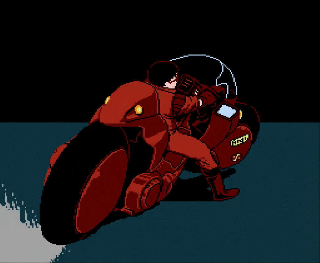 GIFs from Akira, the 1988 video game for Nintendo's system