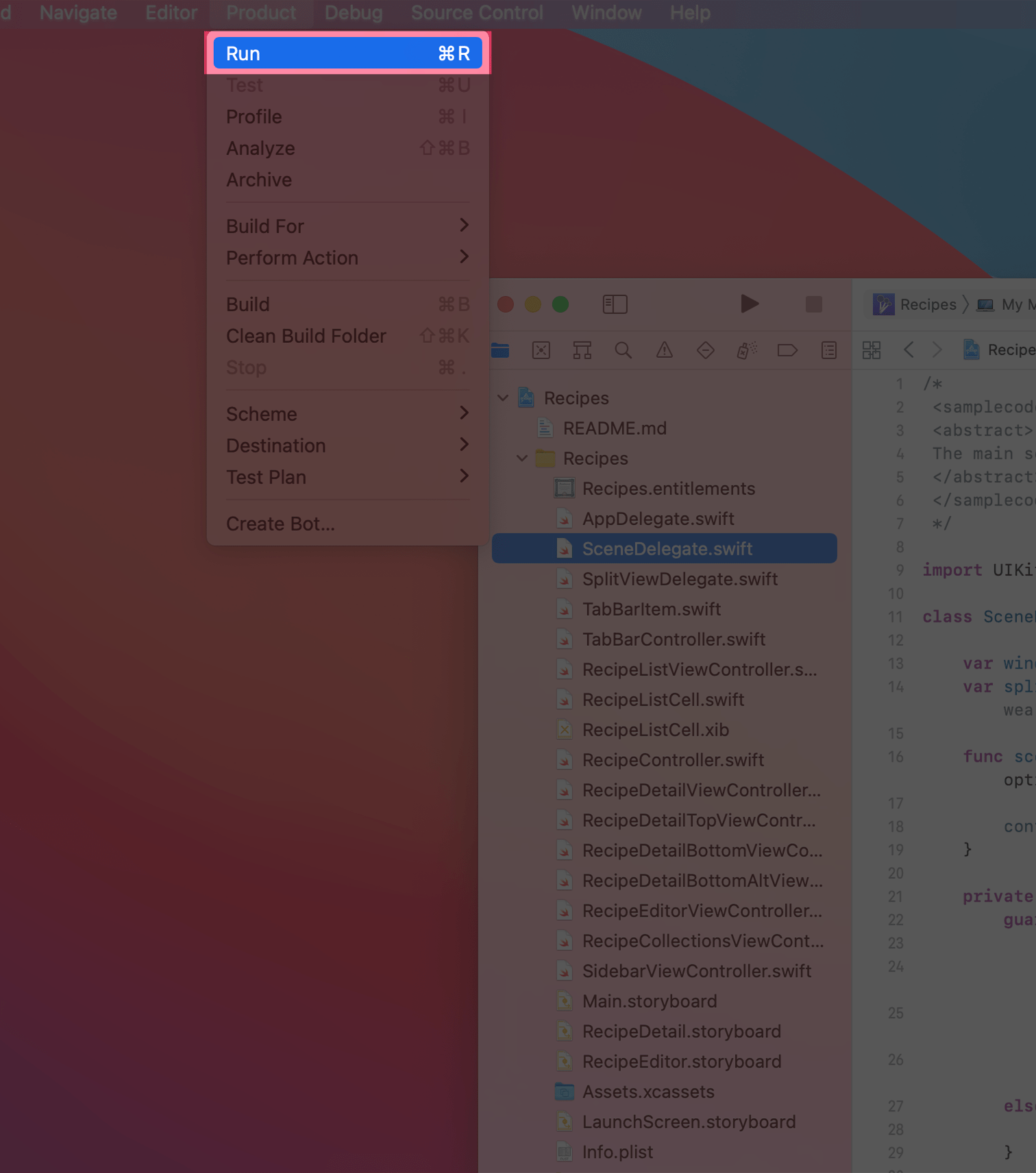 Displaying the Sidebar Apple Developer Documentation