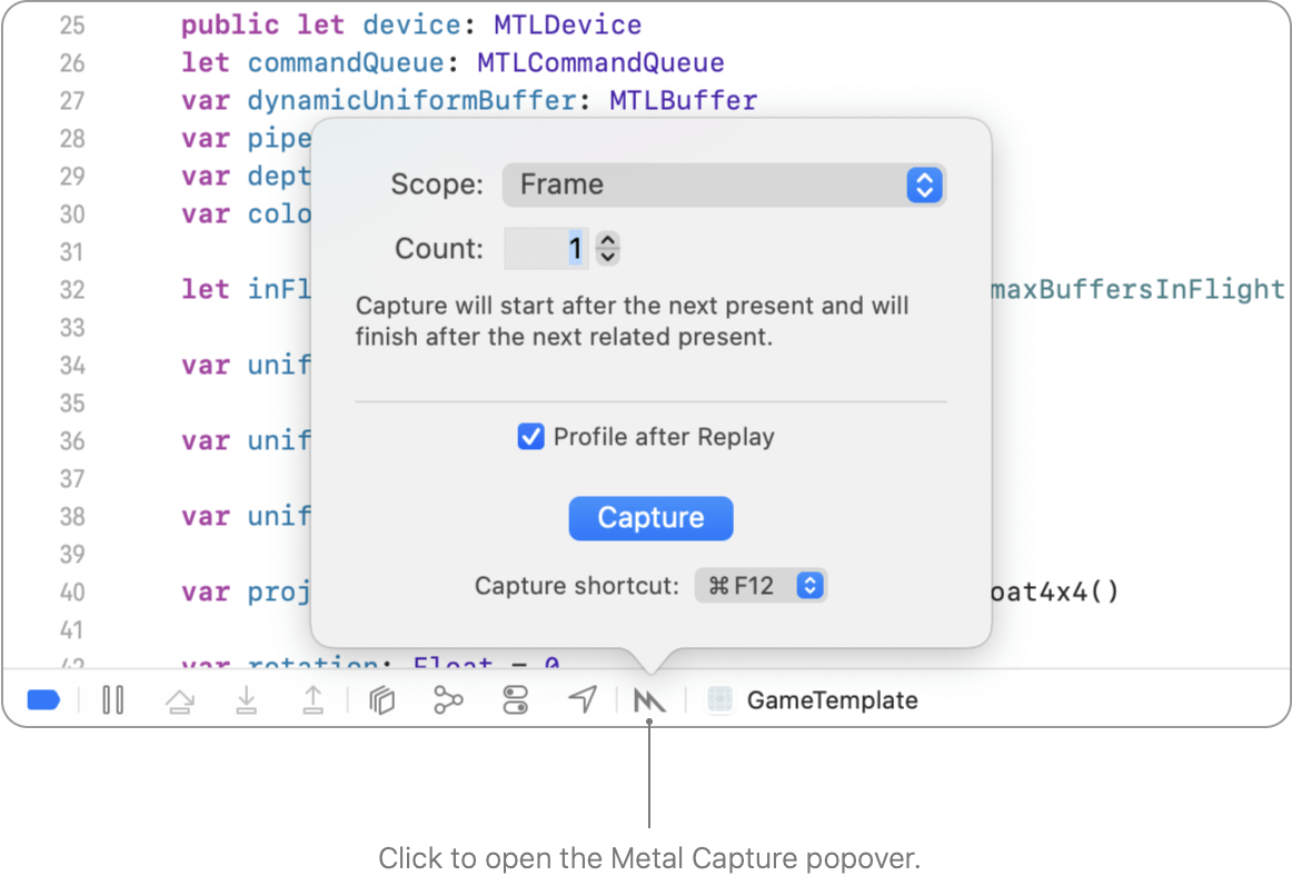Capturing a Metal workload in Xcode Apple Developer Documentation