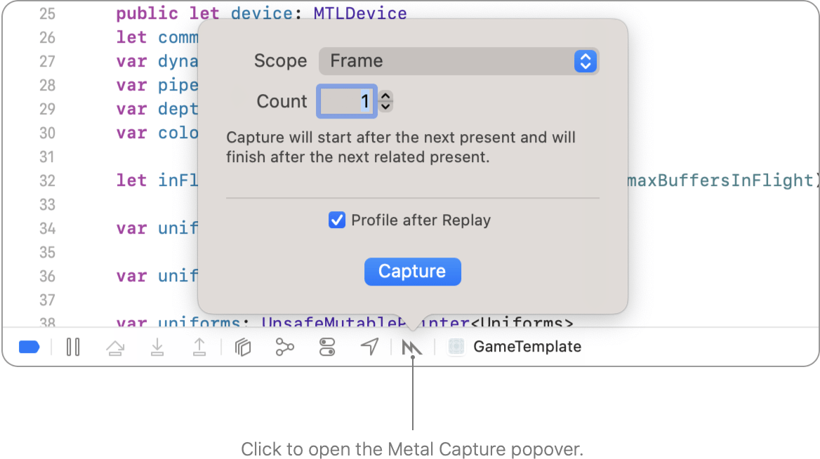Capturing a Metal workload in Xcode Apple Developer Documentation