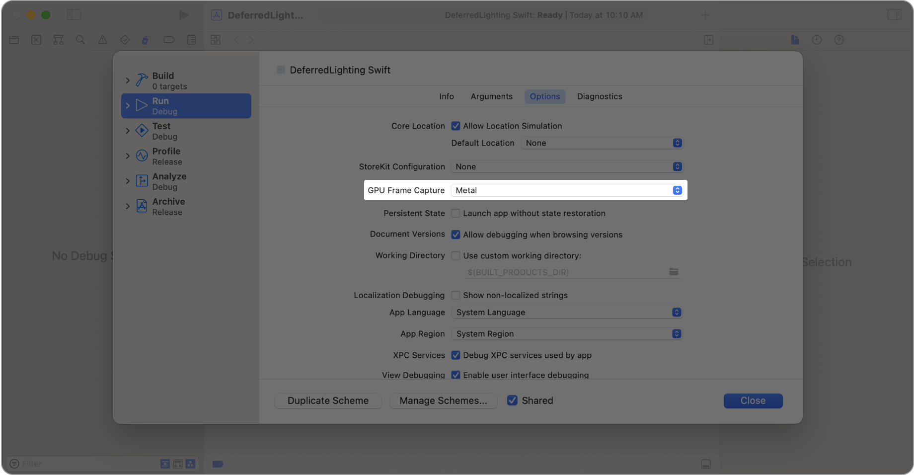 Capturing a Metal workload in Xcode Apple Developer Documentation