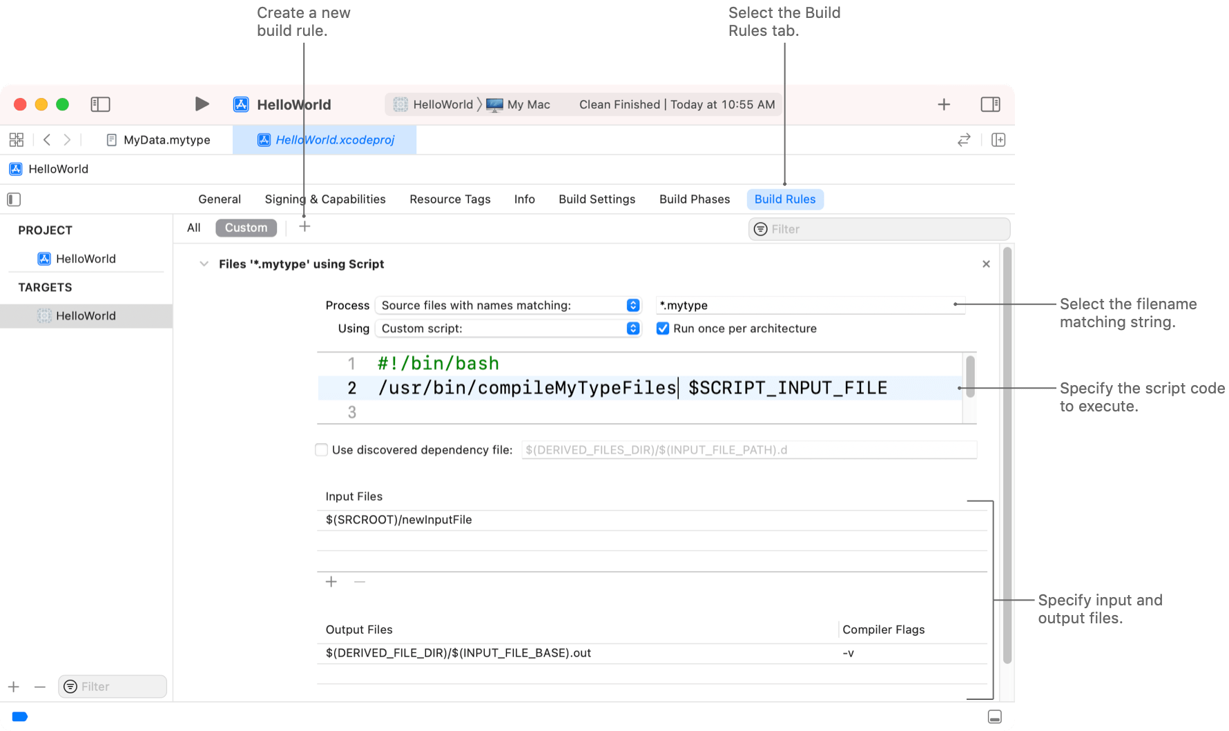 Creating build rules for custom file types Apple Developer Documentation