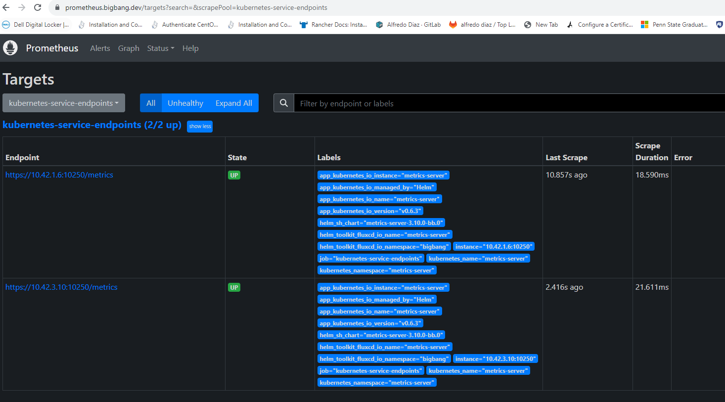 Integrating Prometheus Label Scraping for sample application Big Bang
