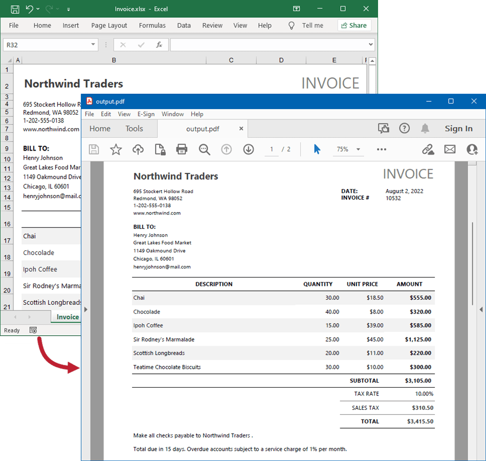 Render Excel and Apple Numbers spreadsheets as HTML, PDF, and image
