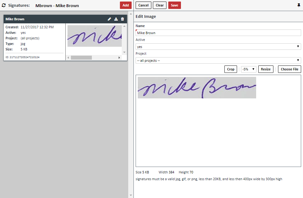 Personal Signatures User Guide