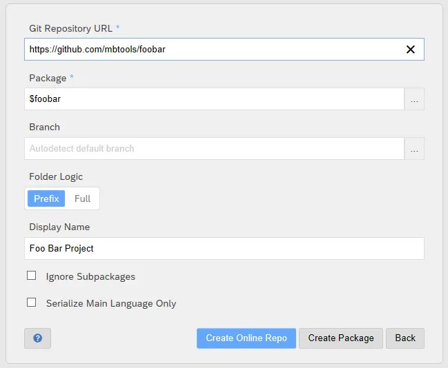 abapGit documentation Moving package into git