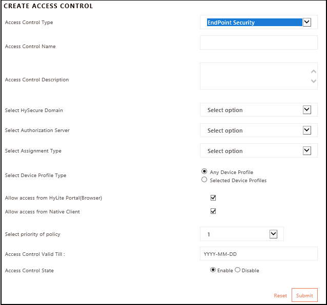 Access Control List Accops HySecure 5.4 Knowledge Center