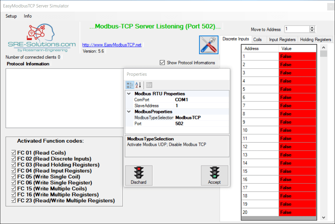 Using Modbus TCP Communication Aurora Vision