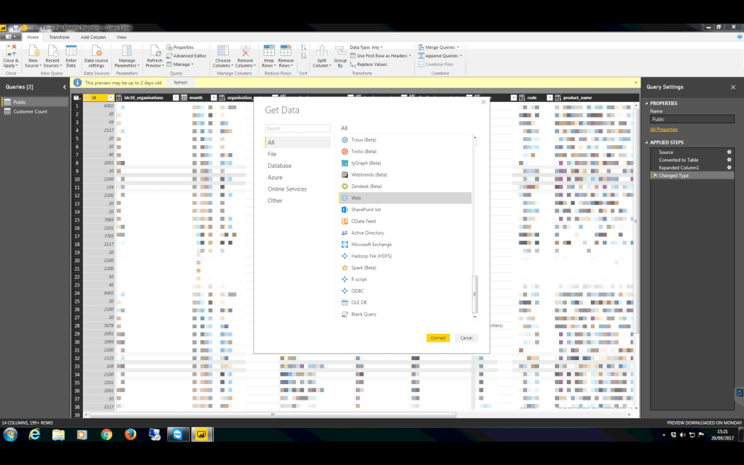 PULL API worked example Power BI agileBase docs