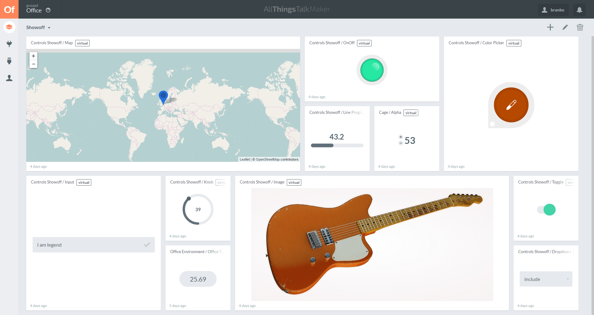 Pinboards on AllThingsTalk