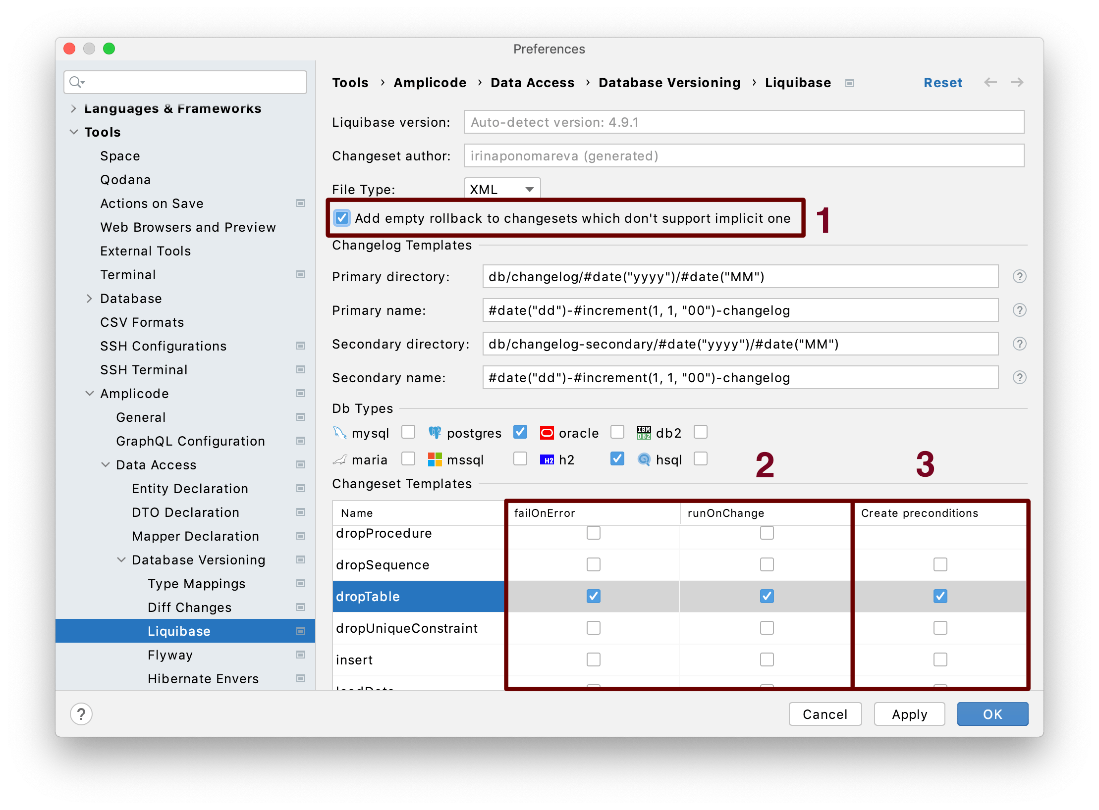 Liquibase Support Amplicode Documentation